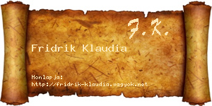 Fridrik Klaudia névjegykártya